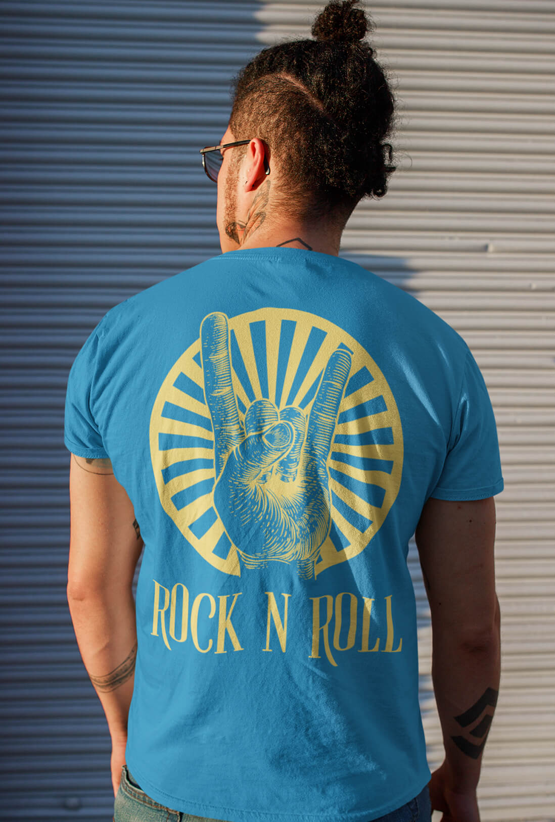 Rock N Roll Men's Back Printed T-Shirt
