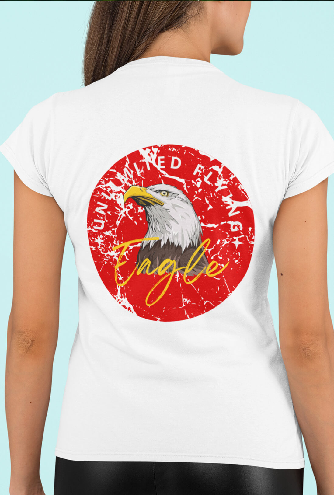 Flying Eagle Women's Back Printed T-Shirt