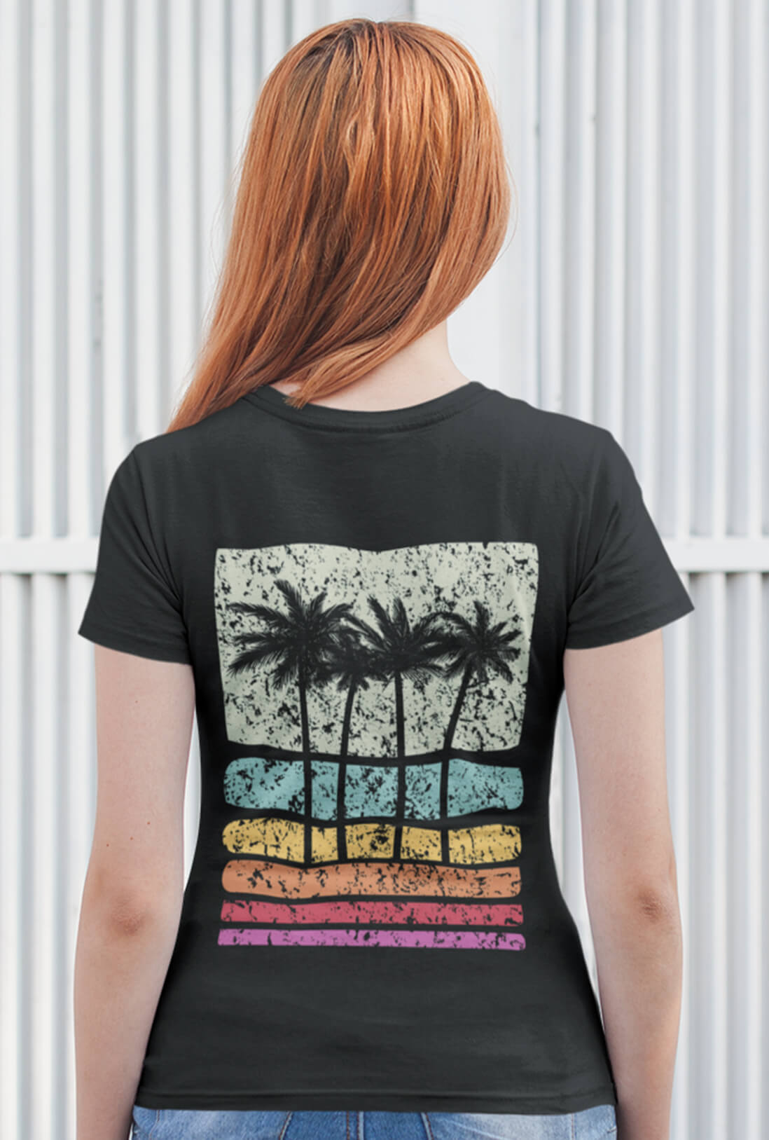 Palm Trees Women's Back Printed T-Shirt