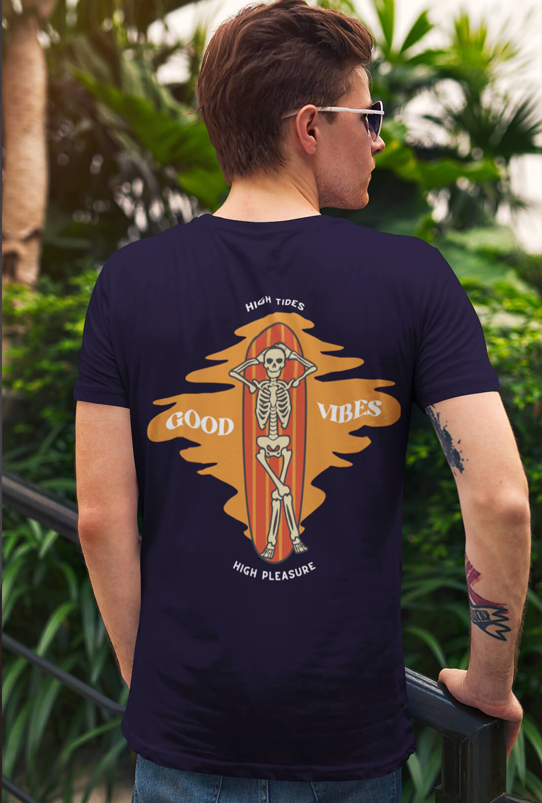 Good Vibes Men's Back Printed T-Shirt