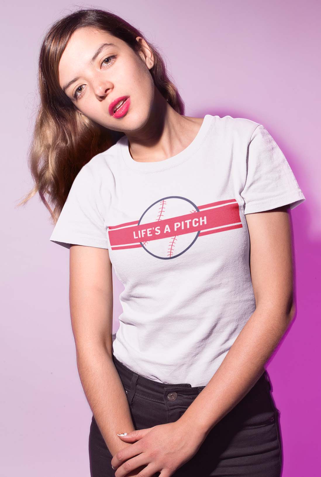 Life's A Pitch Women's Cotton T-Shirts