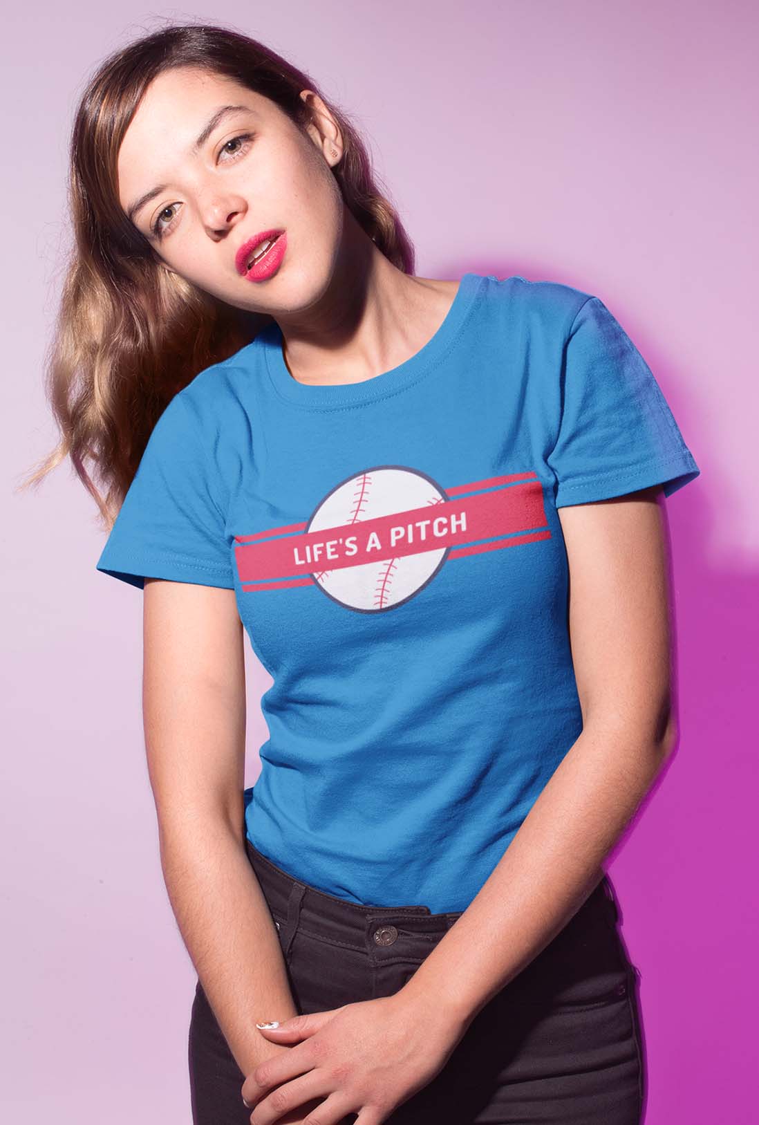 Life's A Pitch Women's Cotton T-Shirts