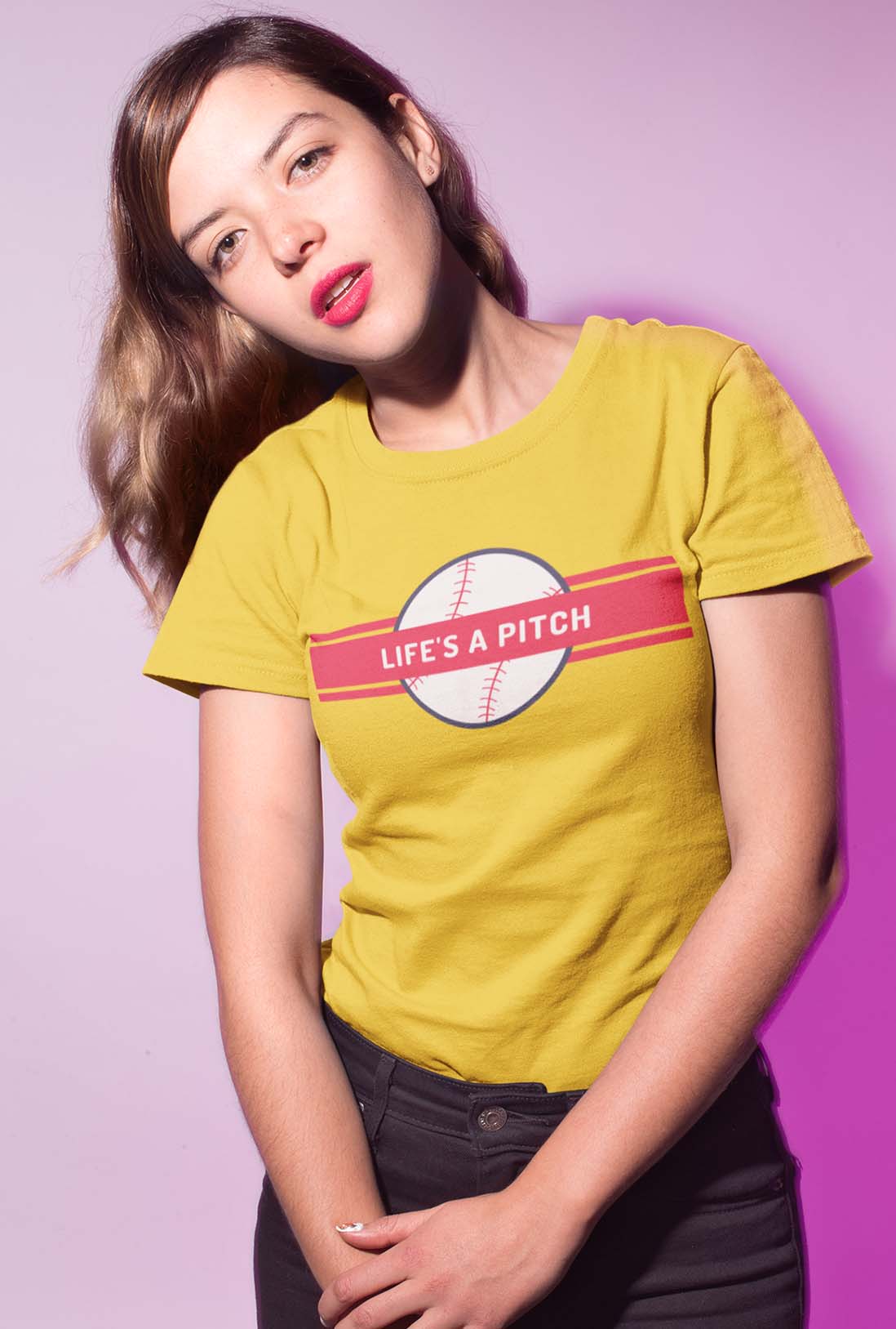 Life's A Pitch Women's Cotton T-Shirts