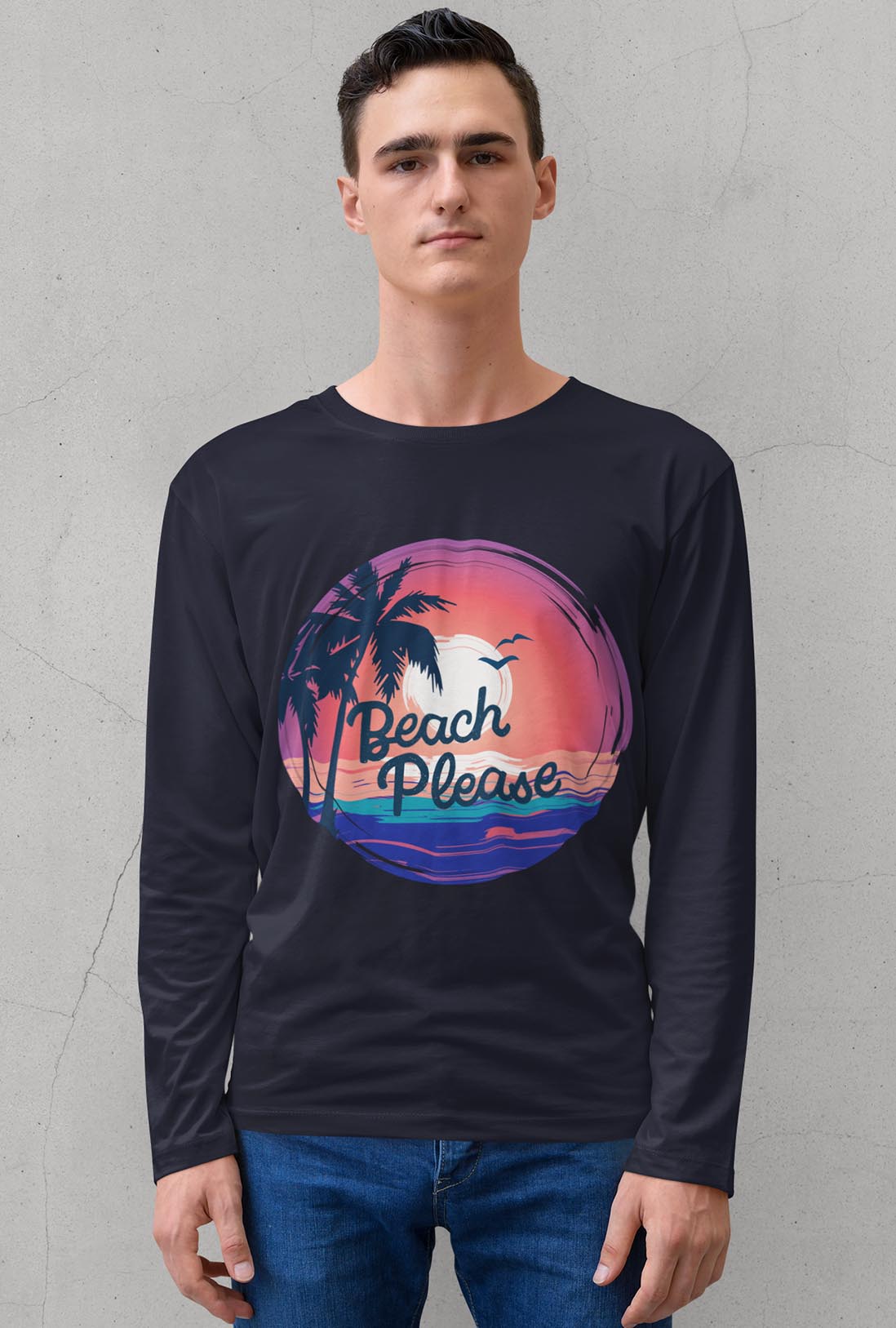 Beach Full Sleeve Men's T-Shirt