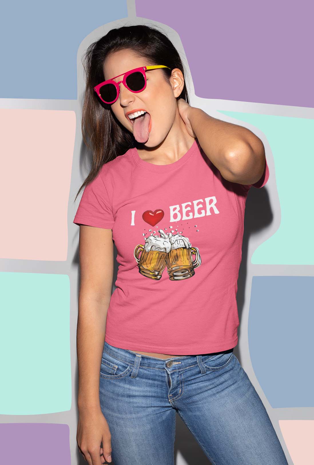 I Love Beer Women's Cotton T-Shirts