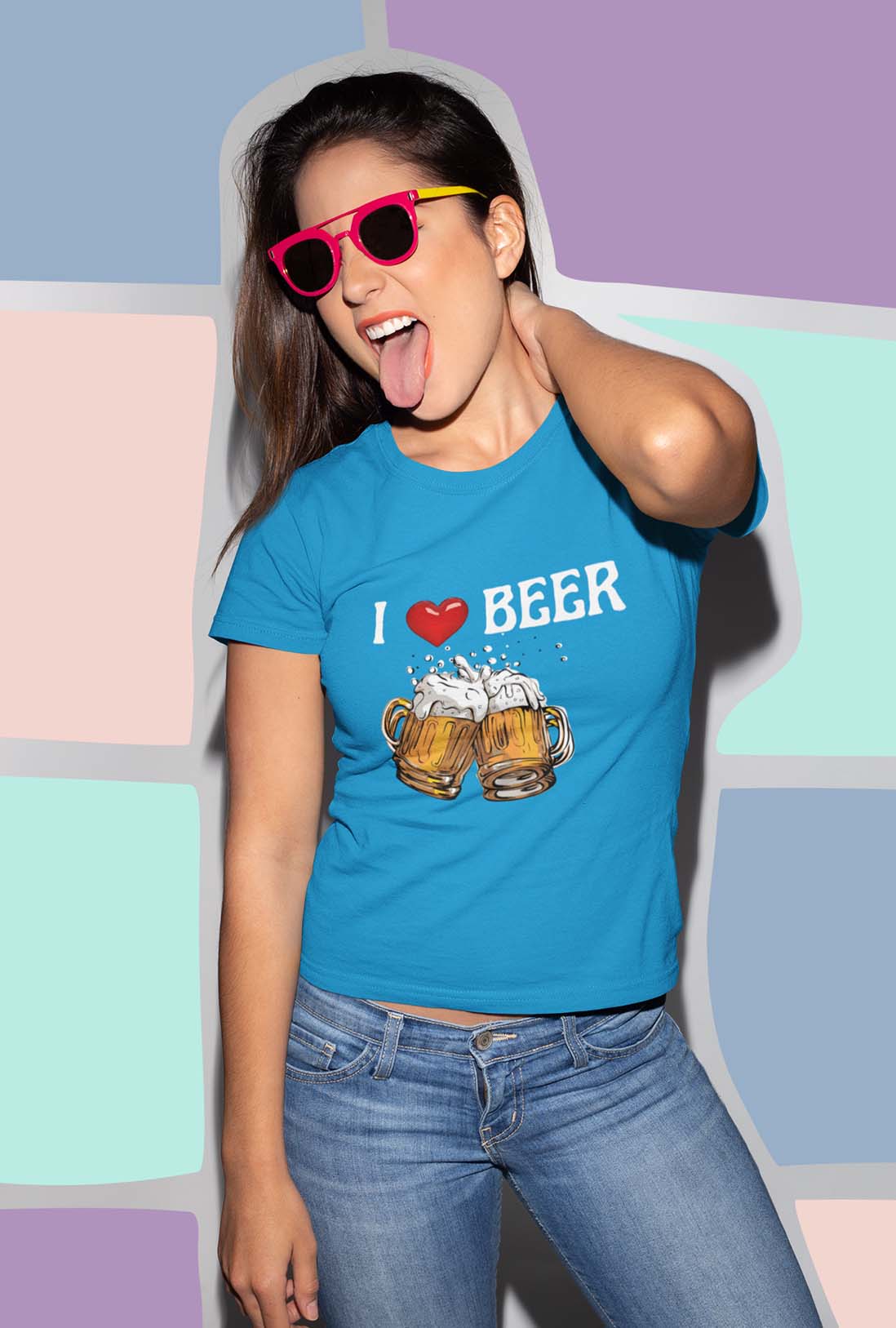 I Love Beer Women's Cotton T-Shirts