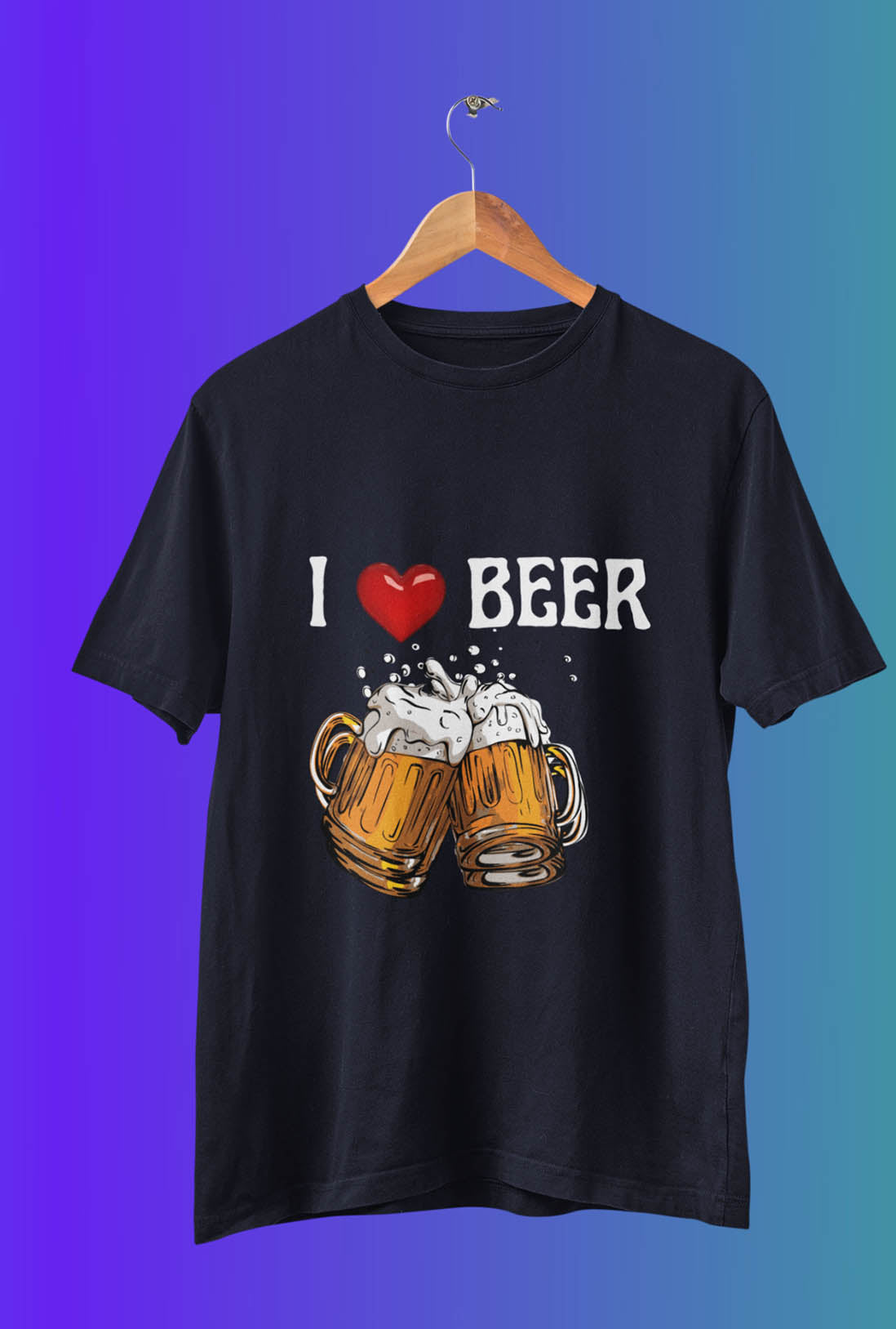 I Love Beer Men's Cotton T-Shirts