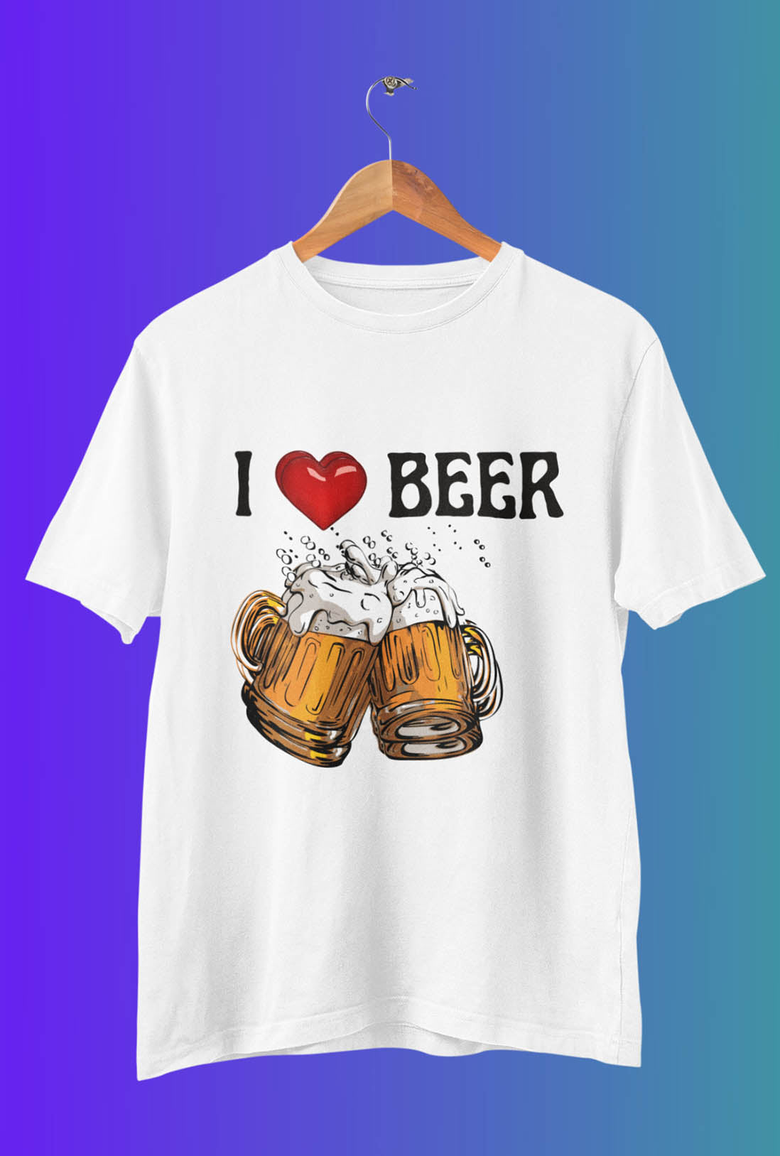 I Love Beer Men's Cotton T-Shirts