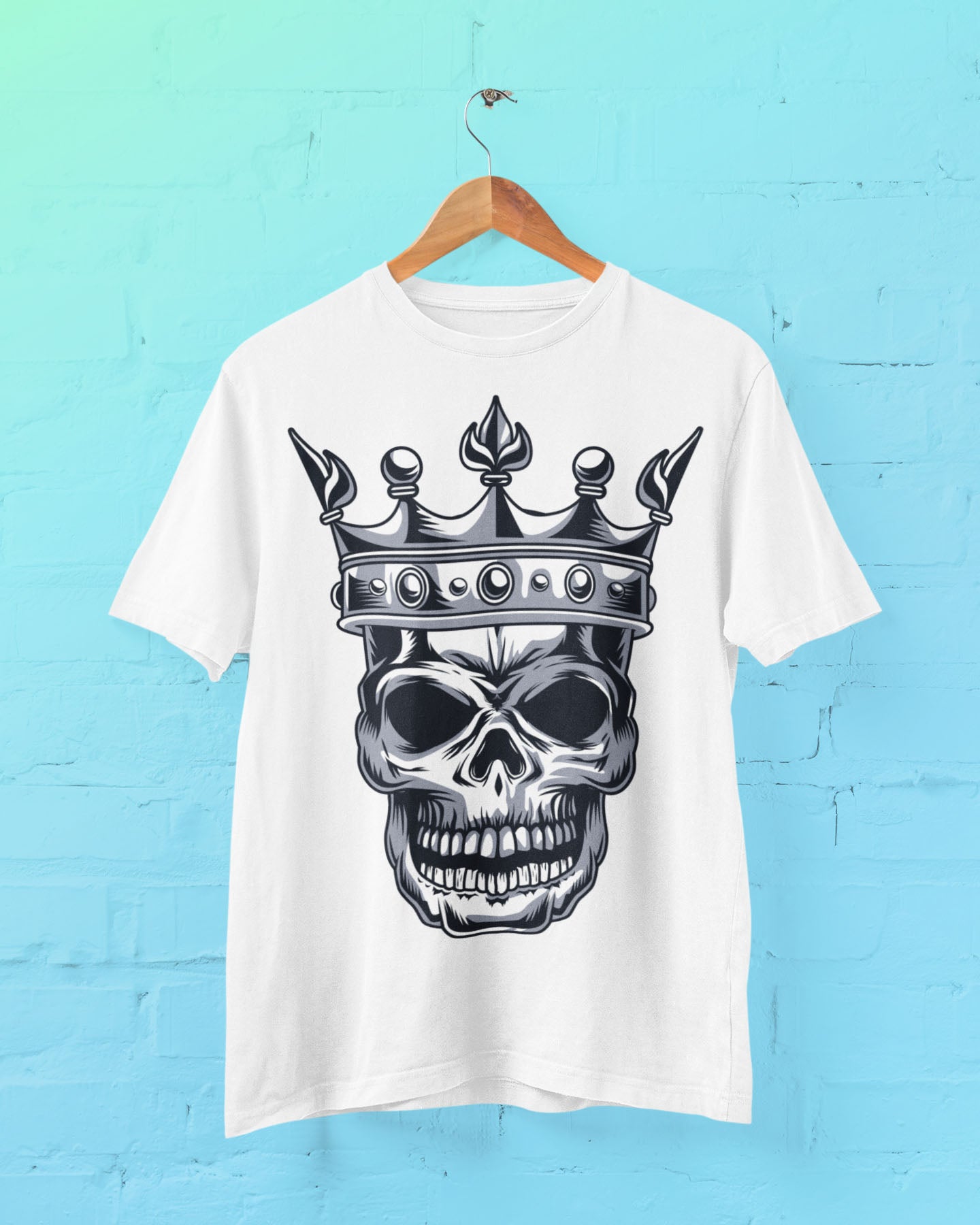 Skull With Crown Men's Cotton T-Shirt