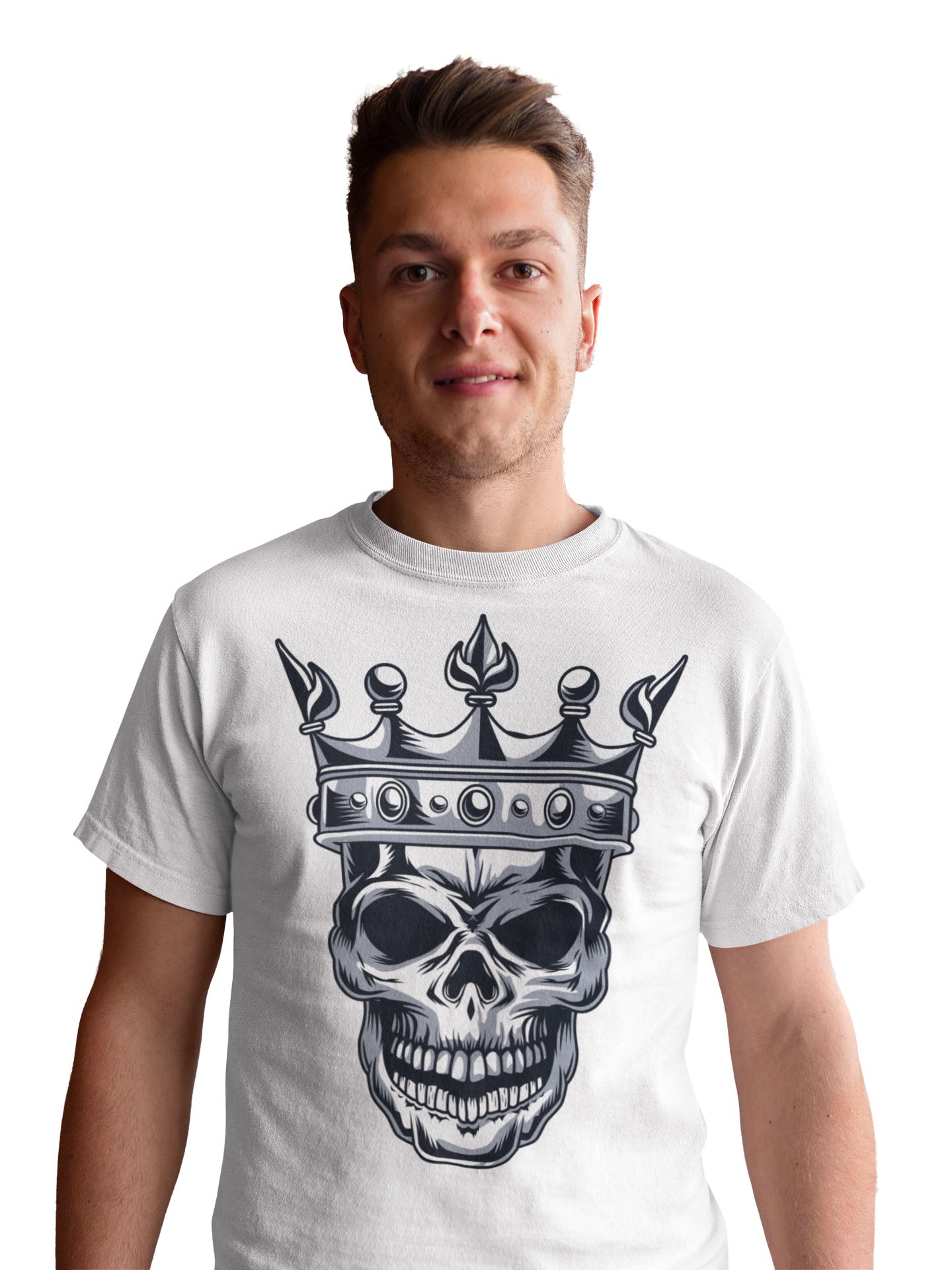 Skull With Crown Men's Cotton T-Shirt