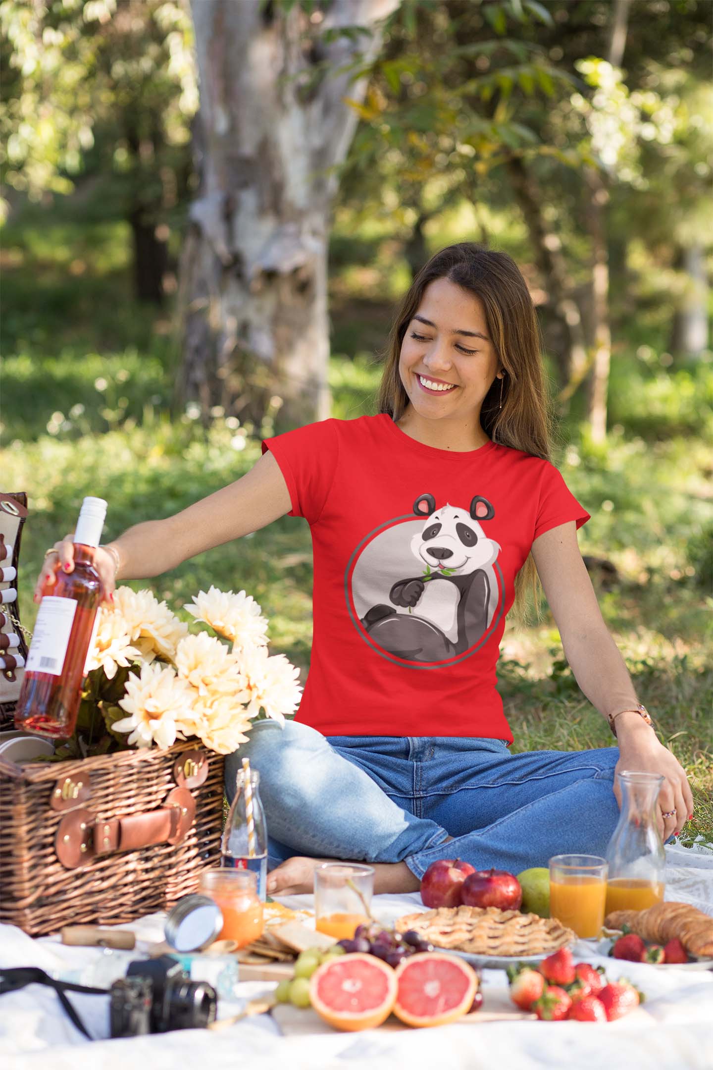 Panda Women's Cotton T-Shirt