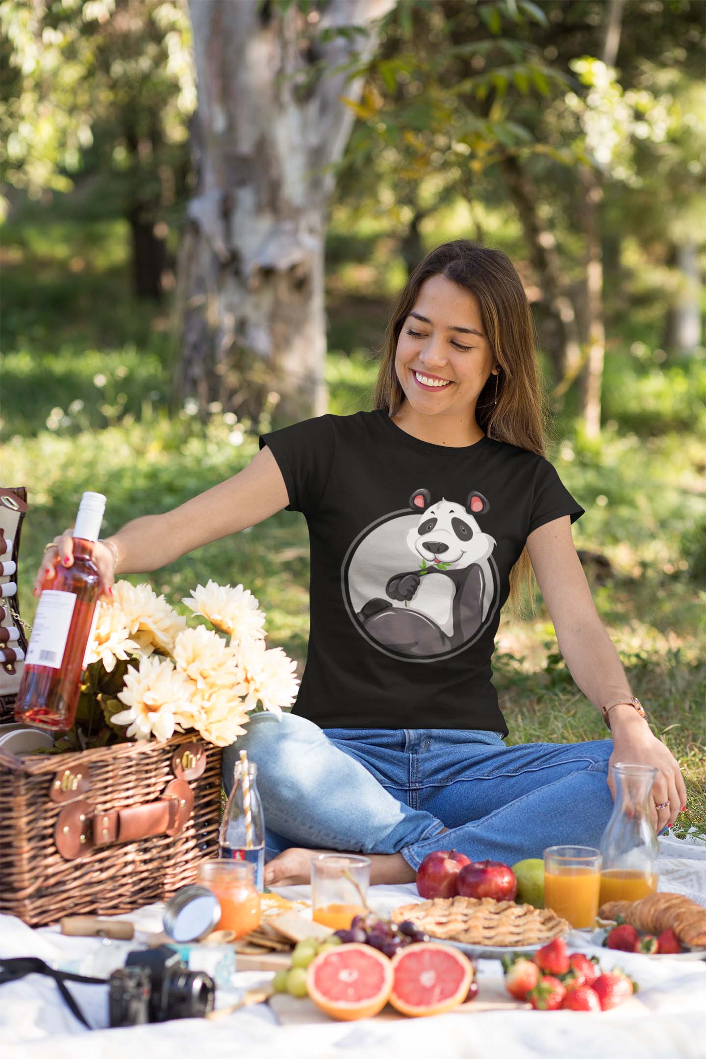 Panda Women's Cotton T-Shirt