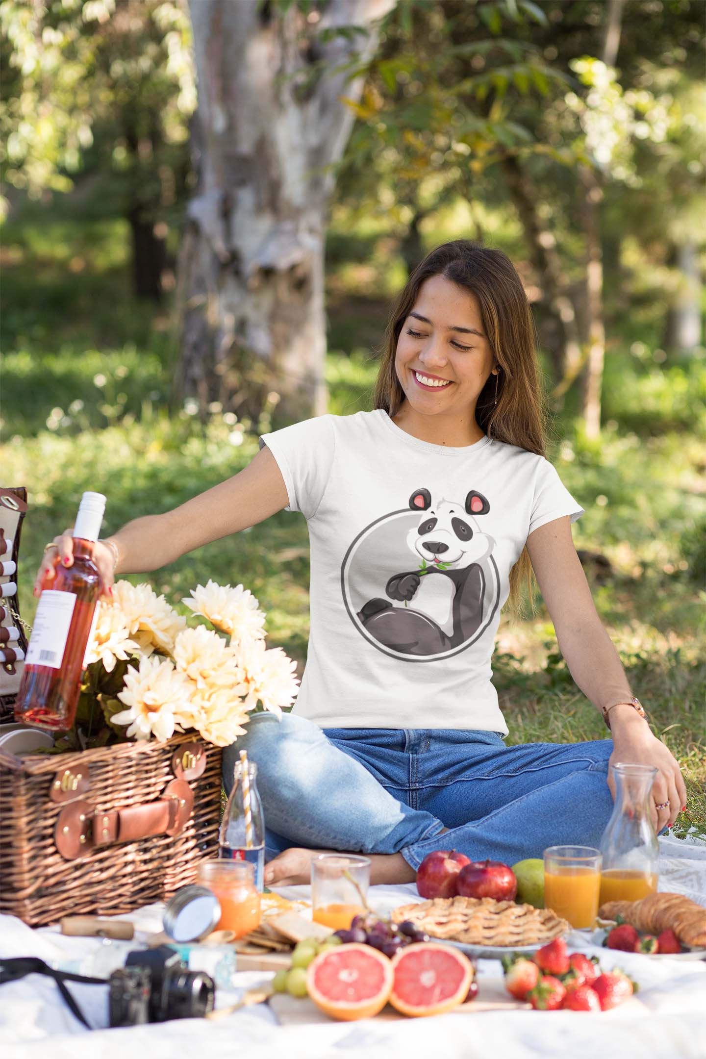 Panda Women's Cotton T-Shirt