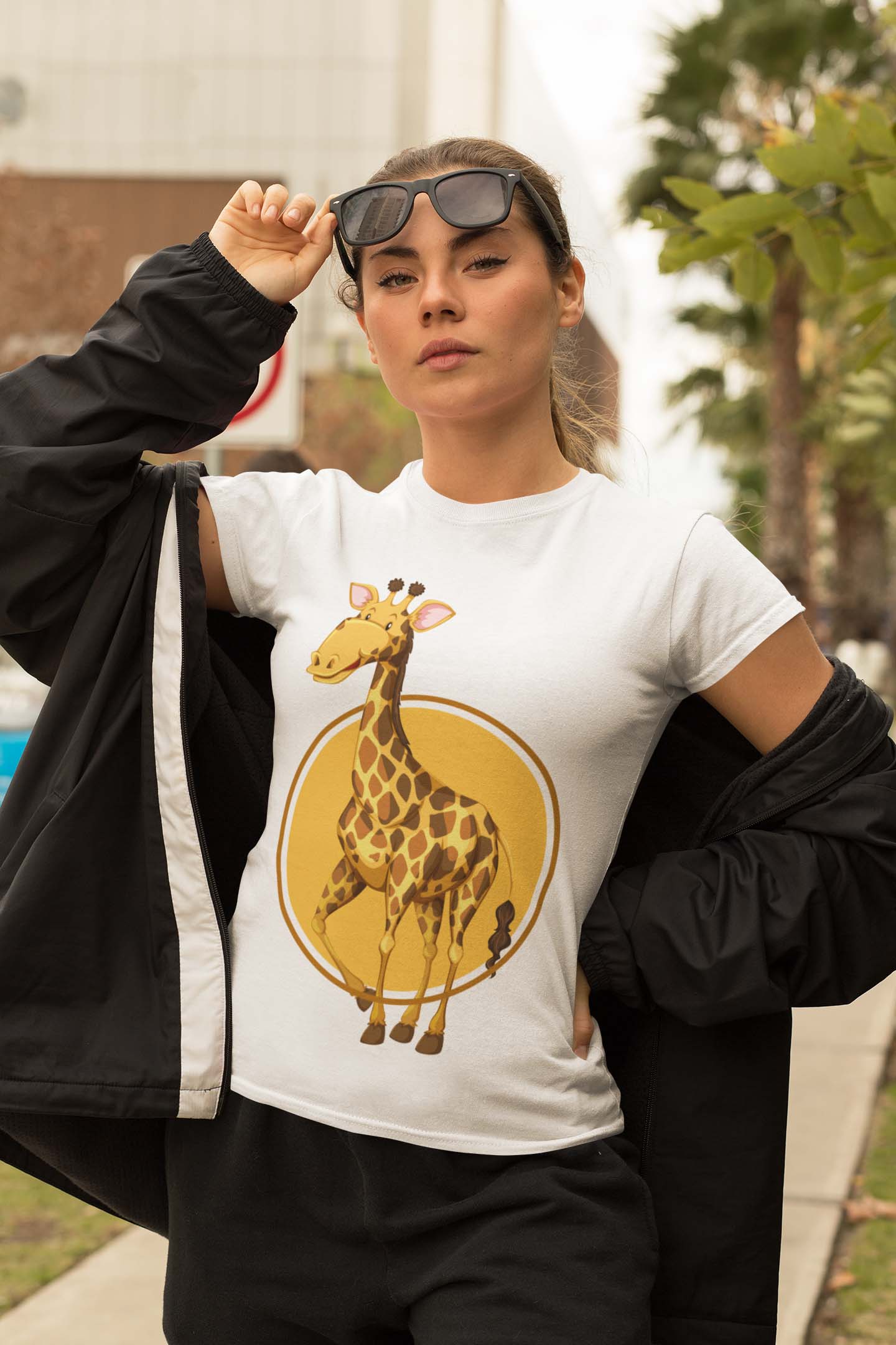 Giraffe Women's Cotton T-Shirt