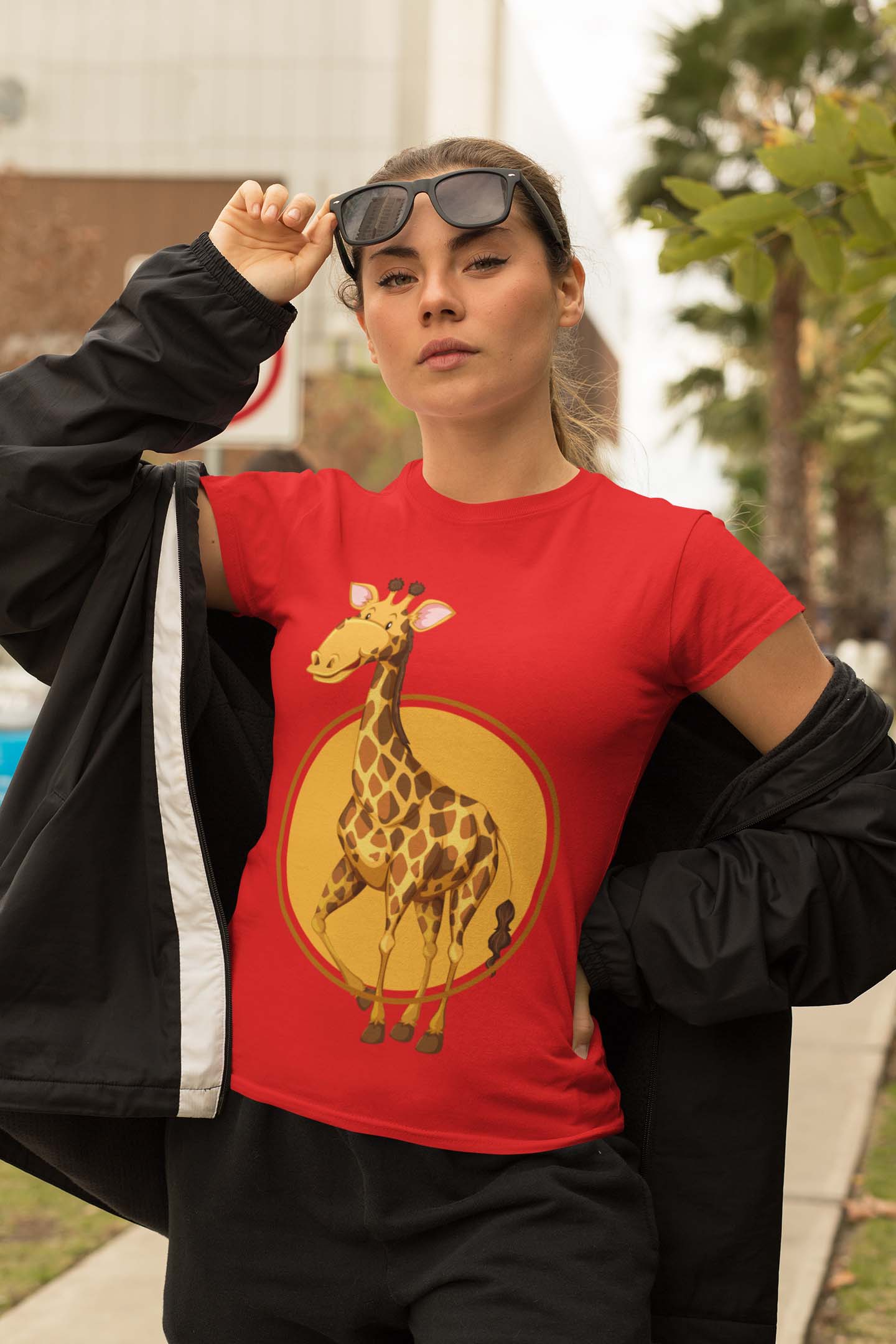 Giraffe Women's Cotton T-Shirt