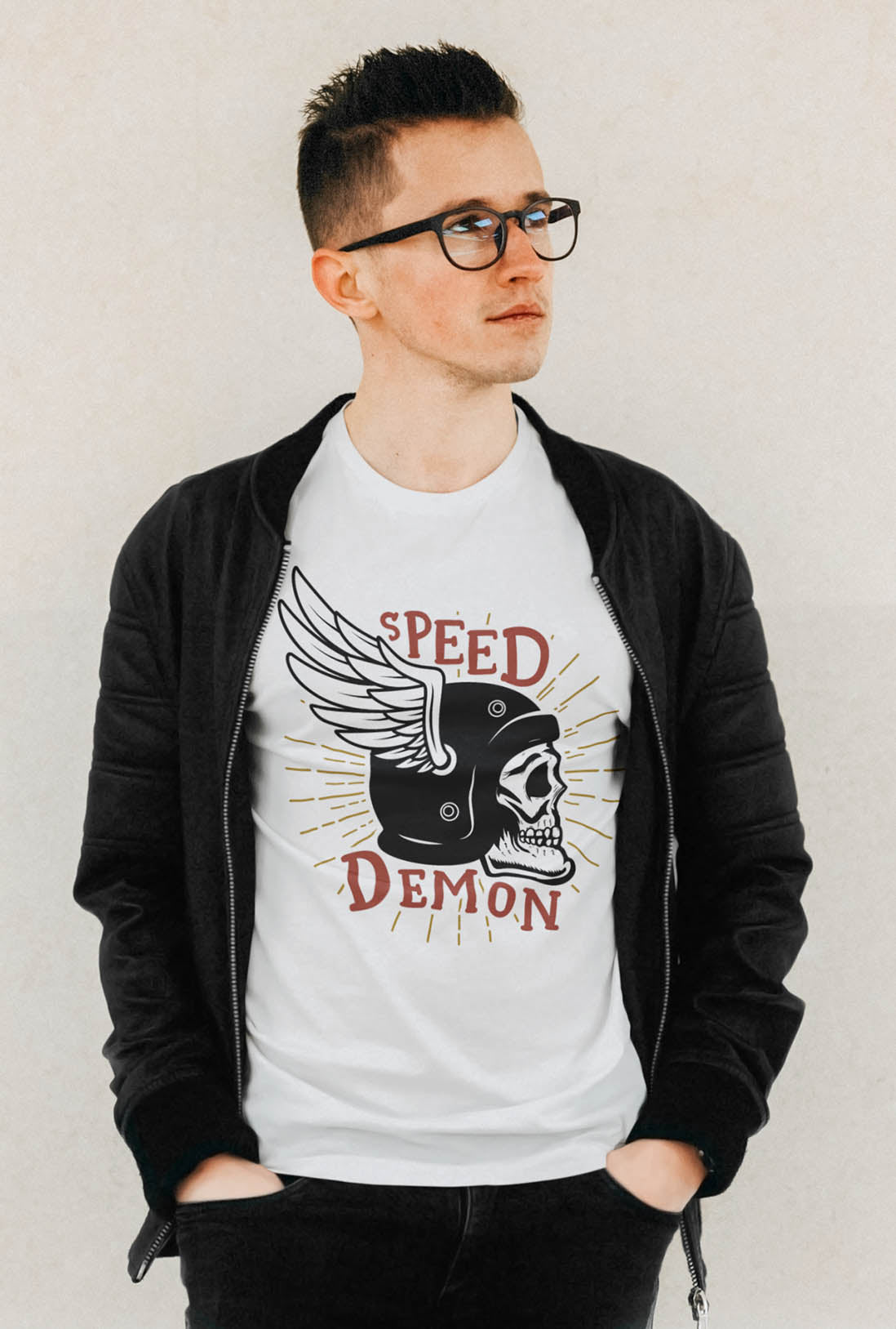 Speed Demon Men's Front & Back Printed T-Shirt