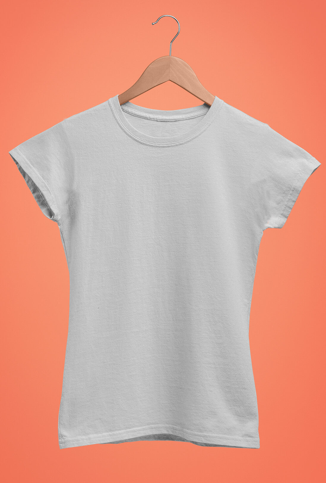 Women's Plain Grey Cotton T-Shirt