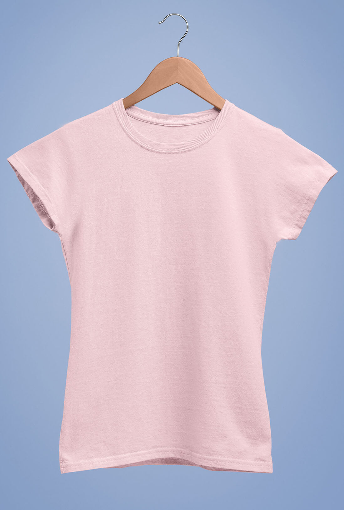 Women's Plain Pink Cotton T-Shirt